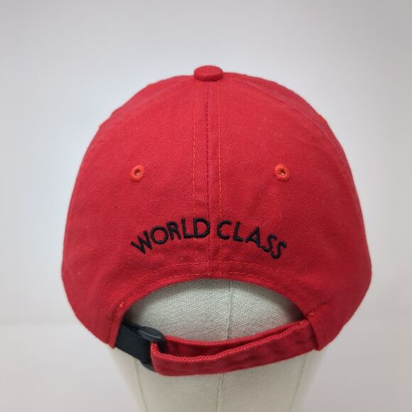 ecco World Class Slideback Baseball Cap Red OS Adjustable Embroidered Fersten - Picture 5 of 9